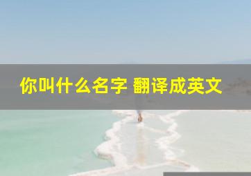 你叫什么名字 翻译成英文